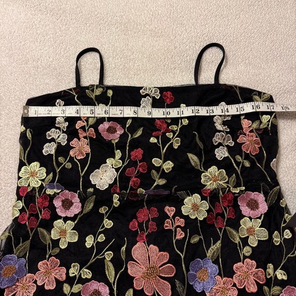 Lulu's Black Thriving Energy Black 3D Floral Embroidered Lace-Up Midi Dress - Picture 7 of 16